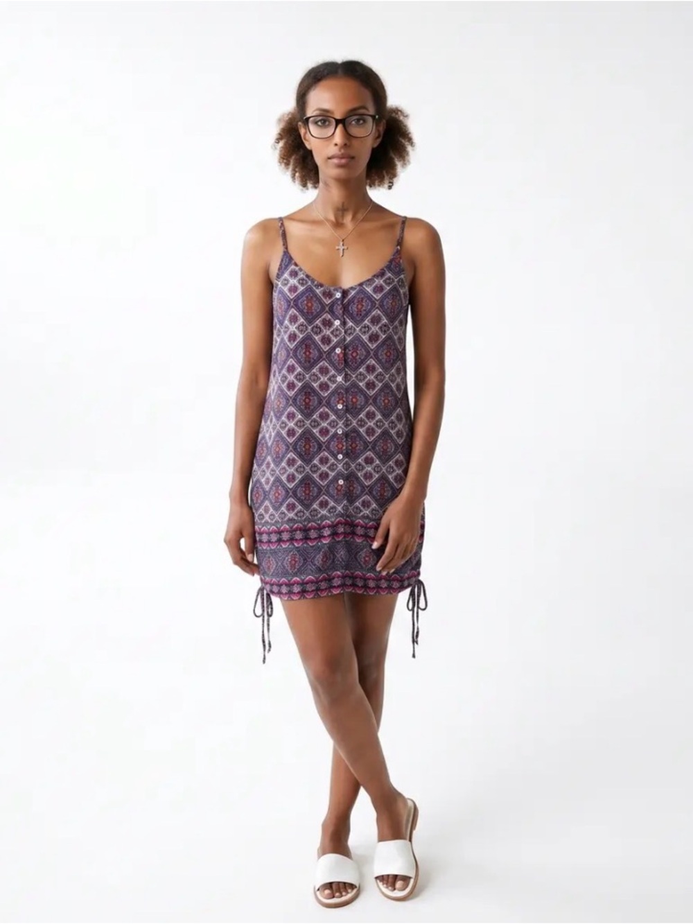 Hollister Women's  boho Multicolor mini dress Drawstring Size S